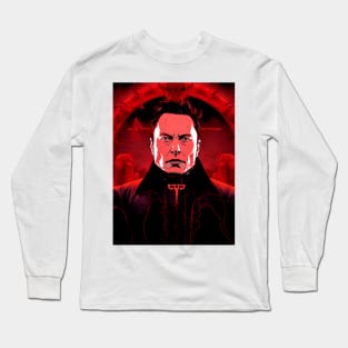 Elon Musk: Evil on a Dark Background Long Sleeve T-Shirt